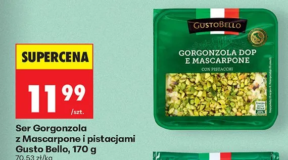 Ser Gorgonzola z Mascarpone i pistacjami promocja w Biedronka