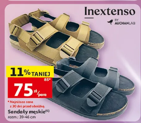 Sandały męskie Inextenso promocja w Auchan