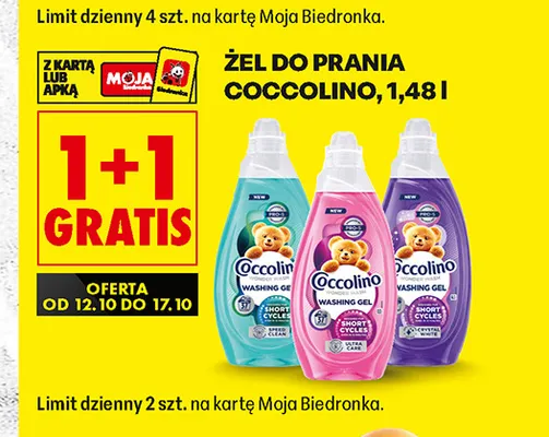 Żel do prania Coccolino Wonder Wash Speed Clean promocja w Biedronka