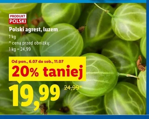 Agrest polski luzem Ryneczek Lidla promocja w Lidl