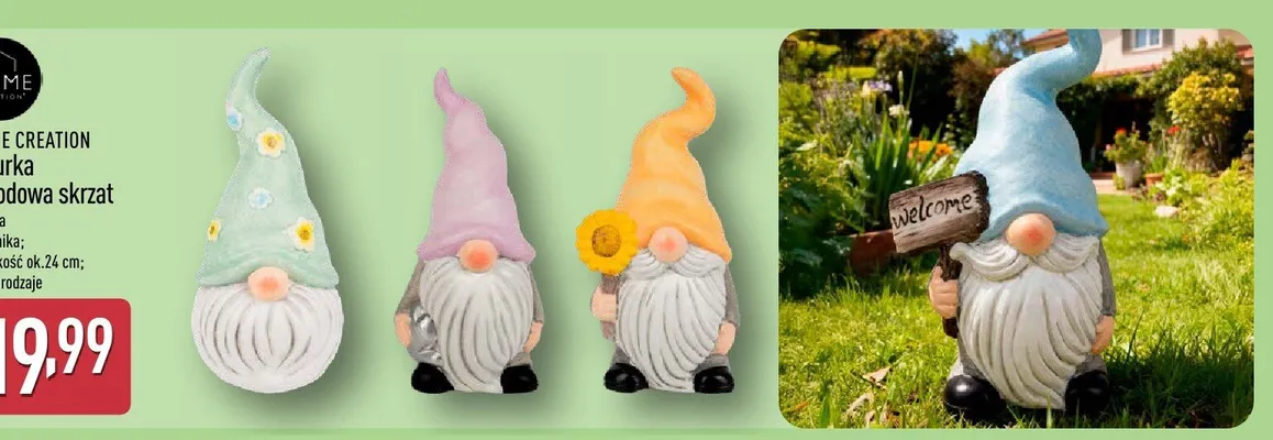 Figurka ogrodowa skrzat promocja w Aldi