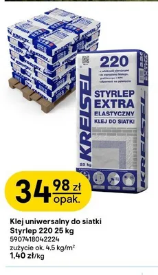 Klej uniwersalny do siatki Styrlep 220 KREISEL 25kg promocja w Castorama