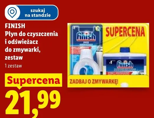 Płyn do czyszczenia i odświeżacz do zmywarki Finish zestaw promocja w Lidl