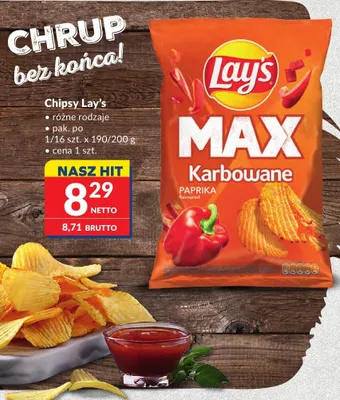 Chipsy Lay's różne rodzaje promocja w Makro
