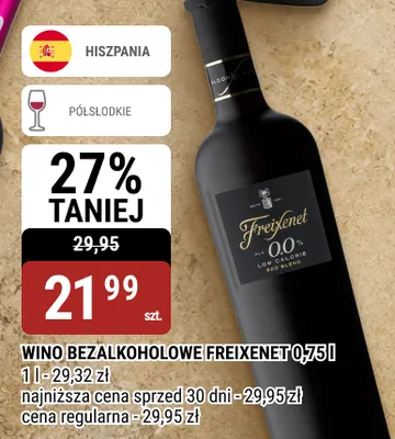 Wino bezalkoholowe Freixenet promocja w bi1