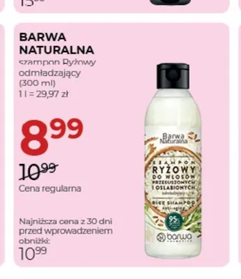 Szampon ryżowy odmładzający Barwa Naturalna promocja w Drogerie Jawa