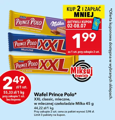 Wafel Prince Polo XXL classic promocja w LEWIATAN
