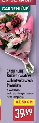 Bukiet kwiatów walentynkowych Premium promocja w Aldi
