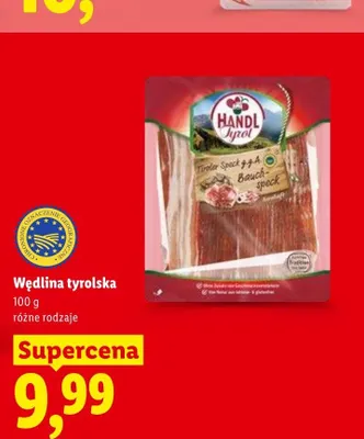 Wędlina tyrolska Bauch-speck Handl Tyrol promocja w Lidl