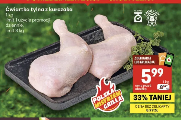 Ćwiartka tylna z kurczaka Z Naszej Lady promocja w Delikatesy Centrum