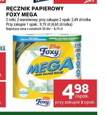 Ręcznik papierowy Foxy Mega promocja w Stokrotka