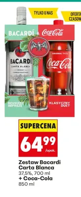 Zestaw Bacardi Carta Blanca + Coca-Cola promocja w Biedronka