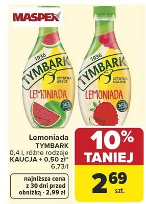 Lemoniada Tymbark cytryna malina promocja w Carrefour