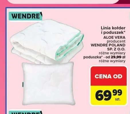 Kołdra i poduszka Wendre Aloe Vera promocja w Carrefour