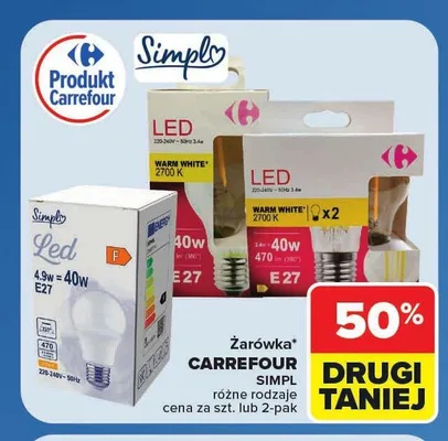 Żarówka LED Carrefour Simpl 2-pak promocja w Carrefour