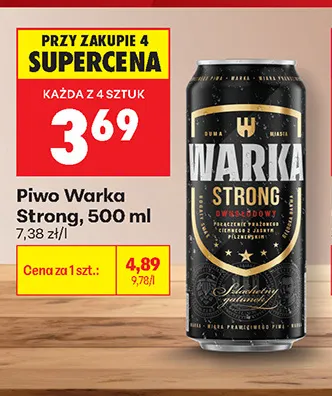 Piwo Warka Strong promocja w Biedronka