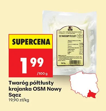 Twaróg półtłusty krajanka promocja w Biedronka