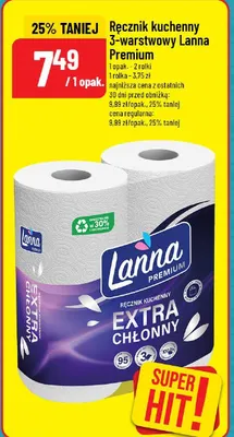 Ręcznik kuchenny 3-warstwowy Lanna Premium promocja w POLOmarket