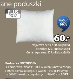 Poduszka NOTODDEN 70x80cm promocja w Jysk
