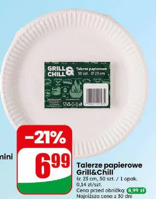 Talerze papierowe Grill&Chill promocja w Dino