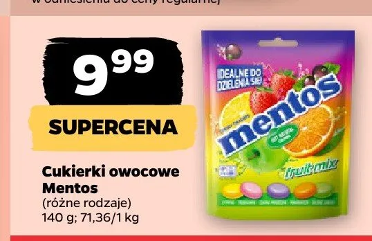 Cukierki owocowe Mentos Fruitmix promocja w Netto