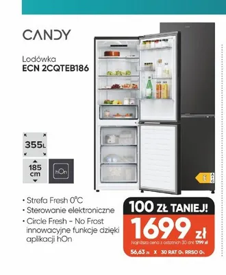 Lodówka Candy ECN 2CQTEB186 promocja w Max Elektro
