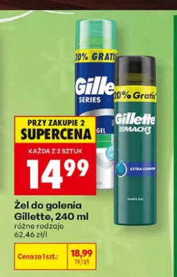 Żel do golenia Gillette Mach3 Extra Comfort promocja w Biedronka