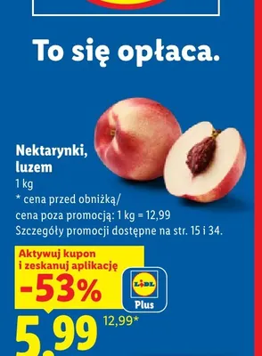 Nektarynki luzem promocja w Lidl