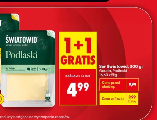 Ser Światowid Podlaski w plastrach promocja w Biedronka