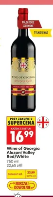 Wino półsłodkie czerwone Wine of Georgia Alazani Valley Red promocja w Biedronka