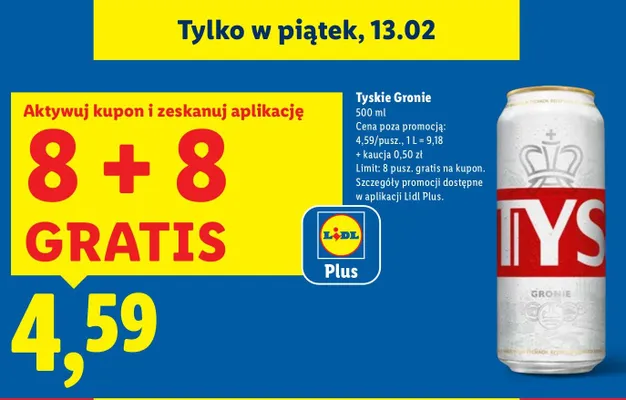 Piwo Tyskie Gronie promocja w Lidl