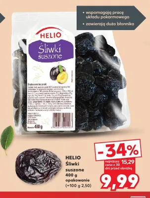 Śliwki suszone Helio promocja w Kaufland