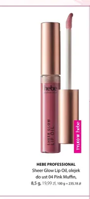 Olejek do ust Hebe Professional Sheer Glow Lip Oil 04 Pink Muffin promocja w Hebe
