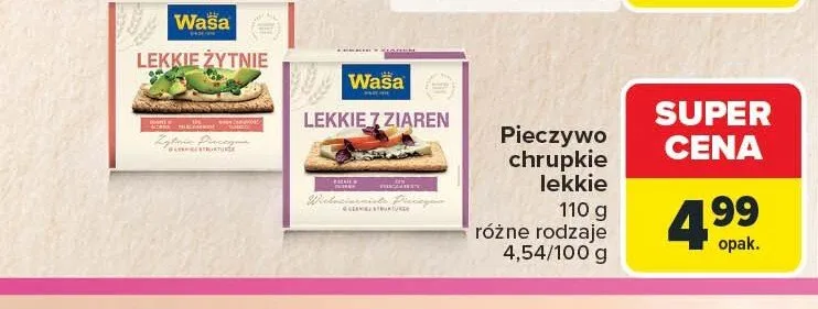 Pieczywo chrupkie lekkie Wasa Żytnie promocja w Carrefour