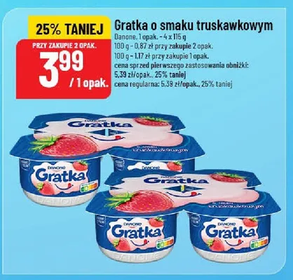 Jogurt Gratka o smaku truskawkowym  promocja w POLOmarket