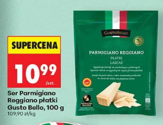 Ser Parmigiano Reggiano płatki GustoBello promocja w Biedronka
