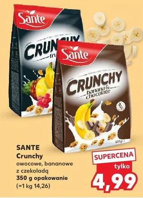 Crunchy owocowy, bananowe z czekoladą promocja w Kaufland