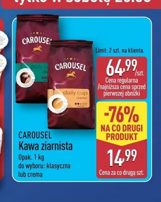 Kawa ziarnista klasyczna Carousel promocja w Aldi