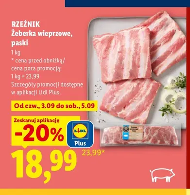 Żeberka wieprzowe paski Rzeźnik promocja w Lidl