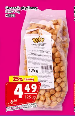 Groszek ptysiowy Kriss promocja w Prim Market
