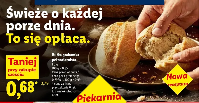 Bułka grahamka pełnoziarnista Piekarnia Lidla promocja w Lidl