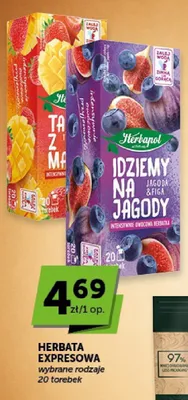 Herbata ekspresowa owocowa Herbapol Idziemy na jagody Jagoda & Figa promocja w ABC