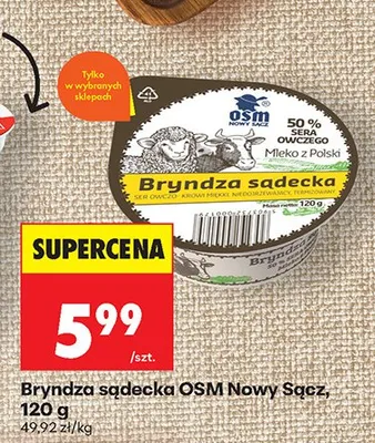 Bryndza sądecka promocja w Biedronka