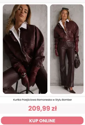Kurtka przejściowa ramoneska w stylu bomber Renee promocja w Renee