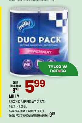 Ręcznik papierowy Milly promocja w Drogerie Natura