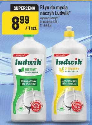 Płyn do mycia naczyń Ludwik wybrane rodzaje Grupa Inco, 1,35 l 1 l - 6,66 zł promocja w POLOmarket