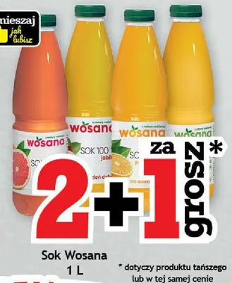 Sok Wosana 100% Jabłko promocja w Gram Market