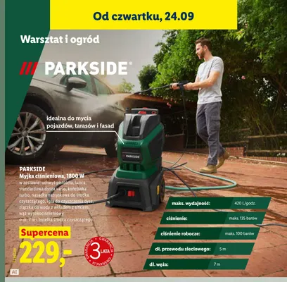 Myjka ciśnieniowa Parkside 1800W promocja w Lidl