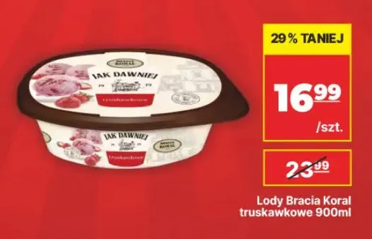 Lody Bracia Koral truskawkowe promocja w API Market