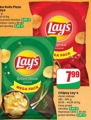 Chipsy różne rodzaje promocja w Dino